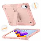 For Xiaomi Redmi Pad 2 Shockproof Silicone Hybrid PC Tablet Case with Holder(Rose Gold) - 3