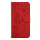 For Google Pixel 9 Pro XL Skin Feel Butterfly Embossed Flip Leather Phone Case(Red) - 2