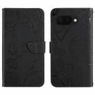 For Google Pixel 9a Skin Feel Butterfly Embossed Flip Leather Phone Case(Black) - 1