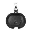 For Huawei FreeClip Business Leather Earphone Protective Case with Hook(Black) - 1