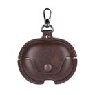 For Huawei FreeClip Business Leather Earphone Protective Case with Hook(Dark Brown) - 1