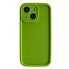 For iPhone 14 Plus Fine Hole Shockproof Frame Frosted TPU Phone Case(Green) - 1