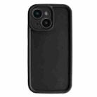 For iPhone 14 Plus Fine Hole Shockproof Frame Frosted TPU Phone Case(Black) - 1