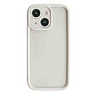 For iPhone 14 Plus Fine Hole Shockproof Frame Frosted TPU Phone Case(Beige) - 1