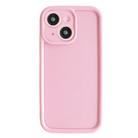 For iPhone 14 Fine Hole Shockproof Frame Frosted TPU Phone Case(Pink) - 1