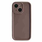 For iPhone 14 Fine Hole Shockproof Frame Frosted TPU Phone Case(Brown) - 1