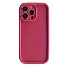 For iPhone 14 Pro Fine Hole Shockproof Frame Frosted TPU Phone Case(Claret Red) - 1