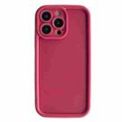 For iPhone 14 Pro Max Fine Hole Shockproof Frame Frosted TPU Phone Case(Claret Red) - 1