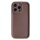 For iPhone 14 Pro Max Fine Hole Shockproof Frame Frosted TPU Phone Case(Brown) - 1