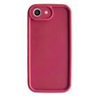 For iPhone SE 2022 / 2020 / 8 / 7 Fine Hole Shockproof Frame Frosted TPU Phone Case(Claret Red) - 1