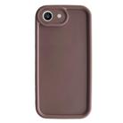 For iPhone SE 2022 / 2020 / 8 / 7 Fine Hole Shockproof Frame Frosted TPU Phone Case(Brown) - 1