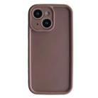 For iPhone 13 Fine Hole Shockproof Frame Frosted TPU Phone Case(Brown) - 1