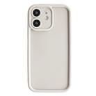 For iPhone 12 Fine Hole Shockproof Frame Frosted TPU Phone Case(Beige) - 1