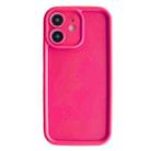 For iPhone 12 Fine Hole Shockproof Frame Frosted TPU Phone Case(Rose Red) - 1