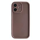 For iPhone 12 Fine Hole Shockproof Frame Frosted TPU Phone Case(Brown) - 1