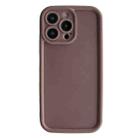 For iPhone 12 Pro Fine Hole Shockproof Frame Frosted TPU Phone Case(Brown) - 1