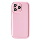 For iPhone 11 Pro Max Fine Hole Shockproof Frame Frosted TPU Phone Case(Pink) - 1