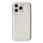 For iPhone 11 Pro Max Fine Hole Shockproof Frame Frosted TPU Phone Case(Beige) - 1