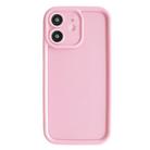 For iPhone 11 Fine Hole Shockproof Frame Frosted TPU Phone Case(Pink) - 1