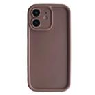 For iPhone 11 Fine Hole Shockproof Frame Frosted TPU Phone Case(Brown) - 1