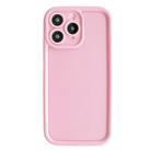 For iPhone 11 Pro Fine Hole Shockproof Frame Frosted TPU Phone Case(Pink) - 1