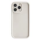 For iPhone 11 Pro Fine Hole Shockproof Frame Frosted TPU Phone Case(Beige) - 1