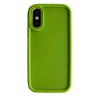 For iPhone X / XS Fine Hole Shockproof Frame Frosted TPU Phone Case(Green) - 1