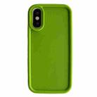 For iPhone X / XS Fine Hole Shockproof Frame Frosted TPU Phone Case(Green) - 1