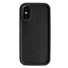 For iPhone X / XS Fine Hole Shockproof Frame Frosted TPU Phone Case(Black) - 1