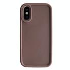 For iPhone X / XS Fine Hole Shockproof Frame Frosted TPU Phone Case(Brown) - 1