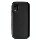 For iPhone XR Fine Hole Shockproof Frame Frosted TPU Phone Case(Black) - 1