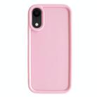 For iPhone XR Fine Hole Shockproof Frame Frosted TPU Phone Case(Pink) - 1