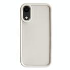 For iPhone XR Fine Hole Shockproof Frame Frosted TPU Phone Case(Beige) - 1