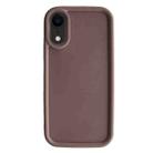 For iPhone XR Fine Hole Shockproof Frame Frosted TPU Phone Case(Brown) - 1