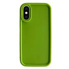 For iPhone XS Max Fine Hole Shockproof Frame Frosted TPU Phone Case(Green) - 1