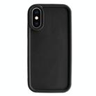 For iPhone XS Max Fine Hole Shockproof Frame Frosted TPU Phone Case(Black) - 1