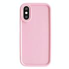 For iPhone XS Max Fine Hole Shockproof Frame Frosted TPU Phone Case(Pink) - 1