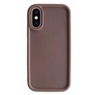 For iPhone XS Max Fine Hole Shockproof Frame Frosted TPU Phone Case(Brown) - 1