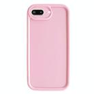 For iPhone 8 Plus / 7 Plus Fine Hole Shockproof Frame Frosted TPU Phone Case(Pink) - 1