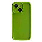 For iPhone 15 Plus Fine Hole Shockproof Frame Frosted TPU Phone Case(Green) - 1