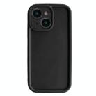 For iPhone 15 Fine Hole Shockproof Frame Frosted TPU Phone Case(Black) - 1