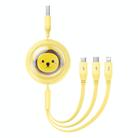 Baseus 3 in 1 USB to USB-C / Type-C + 8 Pin + Micro USB Fast Charging Data Cable, Length: 1.1m(Yellow) - 1