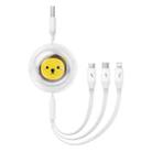 Baseus 3 in 1 USB to USB-C / Type-C + 8 Pin + Micro USB Fast Charging Data Cable, Length: 1.1m(White) - 1