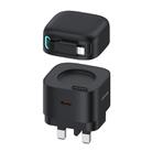 USAMS US-CC211 SMF Series PD35W 8 Pin + Type-C Dual Port GaN Fast Charger, UK Plug(Black) - 1