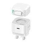 USAMS US-CC211 SMF Series PD35W 8 Pin + Type-C Dual Port GaN Fast Charger, UK Plug(White) - 1