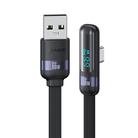 USAMS US-SJ651 6A USB to USB-C/Type-C Aluminum Alloy Digital Display Fast Charging Elbow Data Cable, Length: 1.2m(Black) - 1