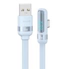 USAMS US-SJ651 6A USB to USB-C/Type-C Aluminum Alloy Digital Display Fast Charging Elbow Data Cable, Length: 1.2m(Blue) - 1