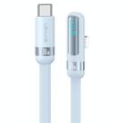 USAMS US-SJ652 PD 30W USB-C/Type-C to 8 Pin Aluminum Alloy Digital Display Fast Charging Elbow Data Cable, Length: 1.2m(Blue) - 1