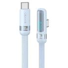 USAMS US-SJ653 PD 100W USB-C/Type-C to USB-C/Type-C Aluminum Alloy Digital Display Fast Charging Elbow Data Cable, Length: 1.2m(Blue) - 1