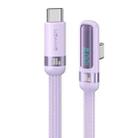 USAMS US-SJ653 PD 100W USB-C/Type-C to USB-C/Type-C Aluminum Alloy Digital Display Fast Charging Elbow Data Cable, Length: 1.2m(Purple) - 1